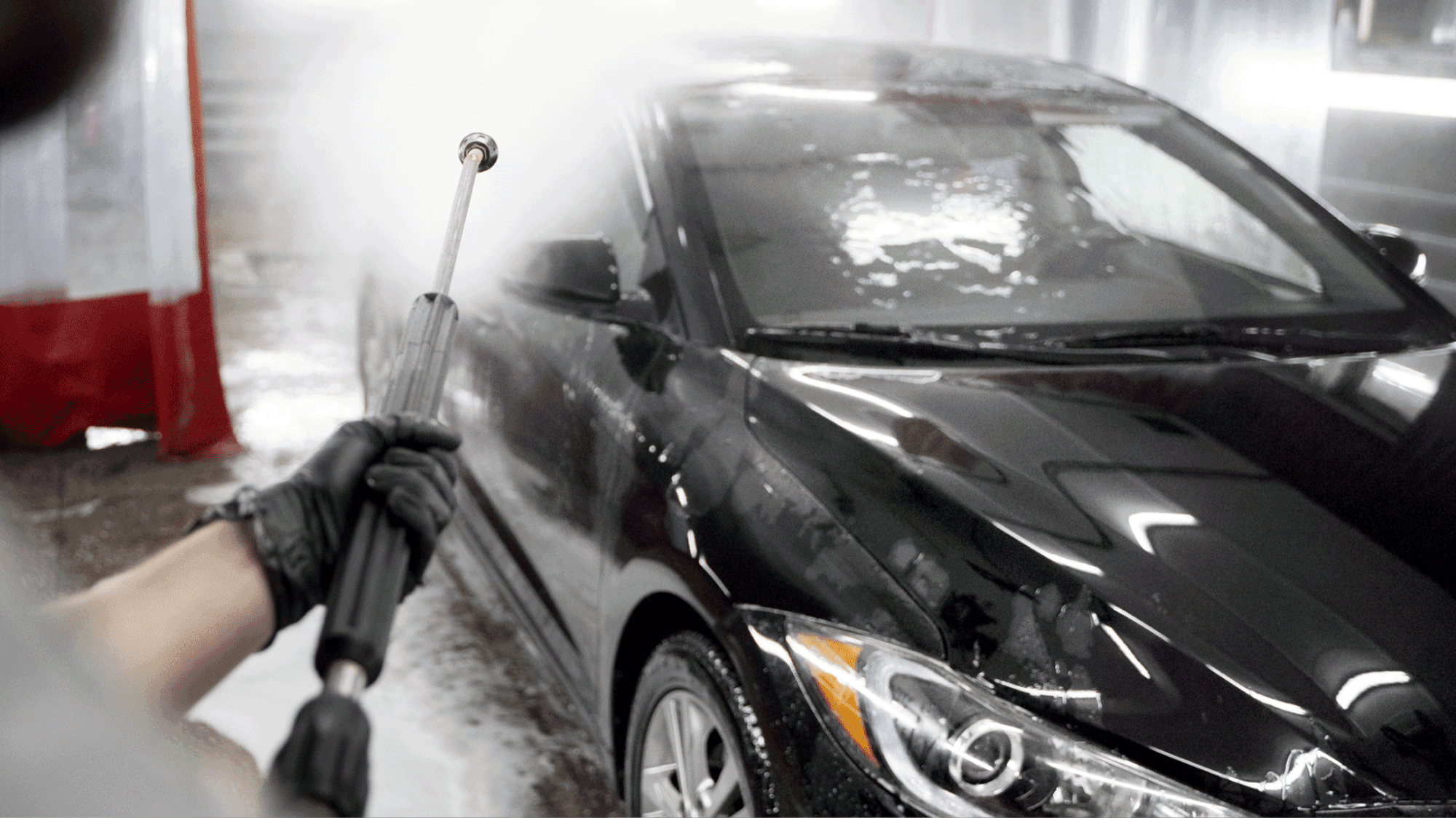 Exterior car valet being carried out