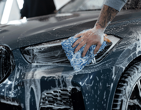 Exterior full decontamination wash with clay bar