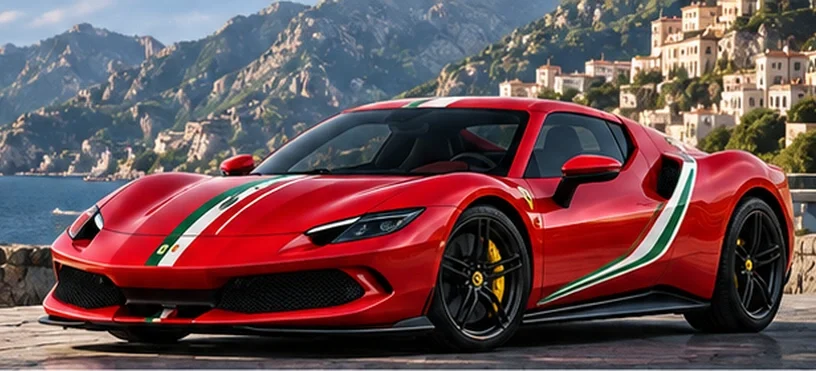 Ferrari with custom vinyl graphics