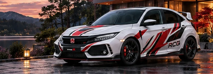 Honda with custom vinyl graphics