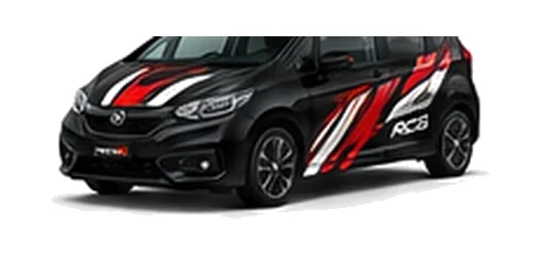 Honda Jazz in Crystal Black Pearl with custom vinyl graphics, front three-quarter view.