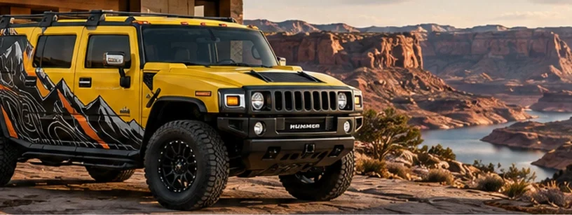 Hummer with custom vinyl graphics