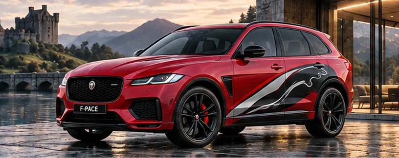 Jaguar with custom vinyl graphics