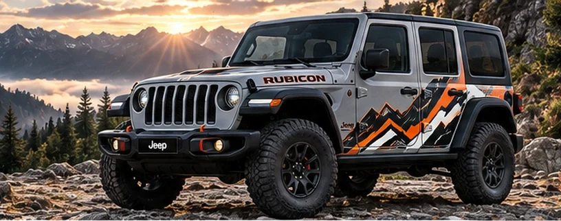 Jeep with custom vinyl graphics