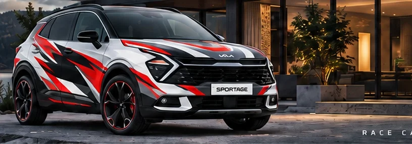 Kia with custom vinyl graphics