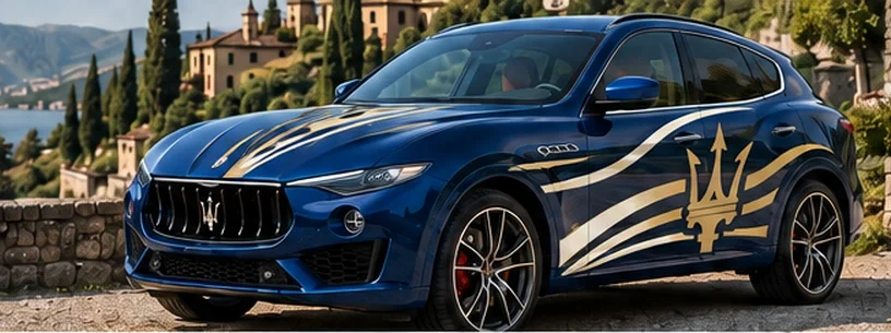 Maserati with custom vinyl graphics