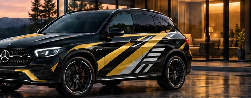 Mercedes-Benz with custom vinyl graphics