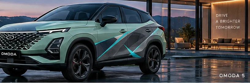 Omoda with custom vinyl graphics