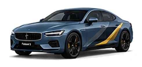 Polestar Polestar 1 in Space with custom vinyl graphics, front three-quarter view.