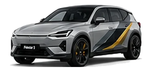 Polestar Polestar 3 in Magnesium with custom vinyl graphics, front three-quarter view.