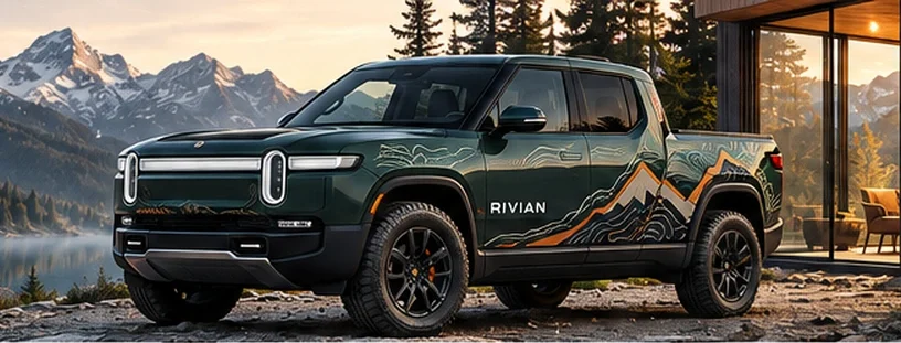 Rivian with custom vinyl graphics