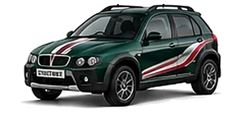 Rover Rover Streetwise in British Racing Green with custom vinyl graphics, front three-quarter view.