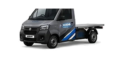 Aixam Chassis Cab in grey with custom van vinyl graphics, front three-quarter view.