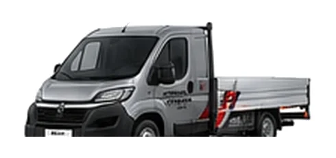Citroen Relay Low Loader in grey with custom van vinyl graphics, front three-quarter view.
