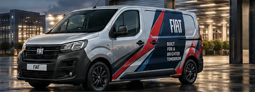Fiat van with custom vinyl graphics