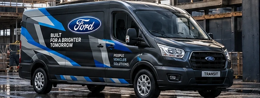 Ford van with custom vinyl graphics