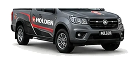 Holden Colorado in grey with custom van vinyl graphics, front three-quarter view.