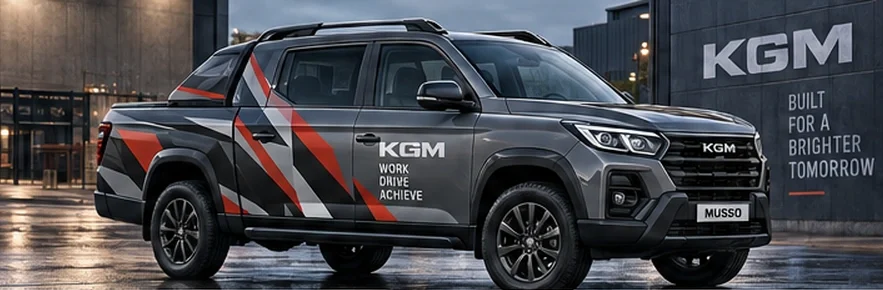 KGM van with custom vinyl graphics
