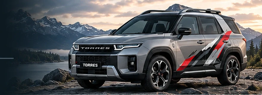 SsangYong van with custom vinyl graphics