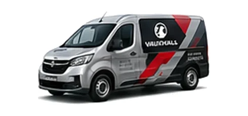 Vauxhall Combo Cargo in silver with custom van vinyl graphics, front three-quarter view.
