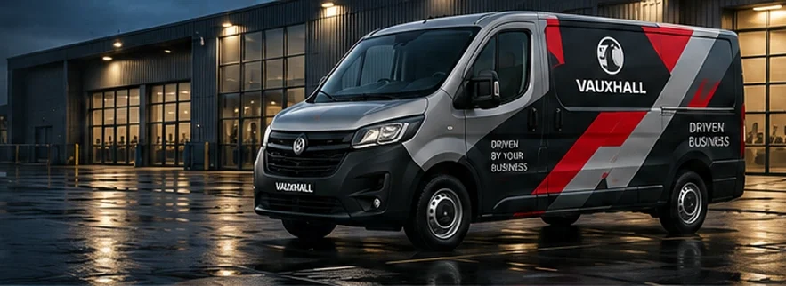 Vauxhall van with custom vinyl graphics