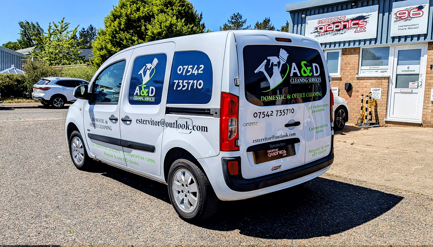 A&D Cleaning Vehicle Wrapping shown in the Van Graphics gallery
