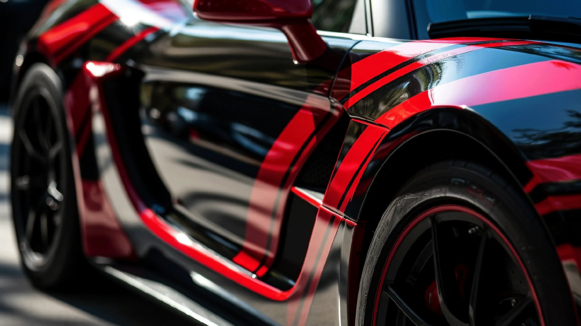 Custom graphics fitted to a performance car