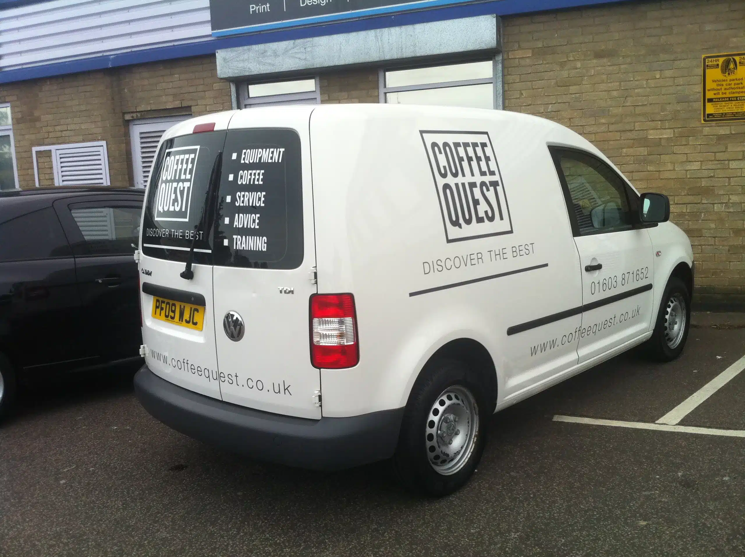 coffee quest vehicle graphics